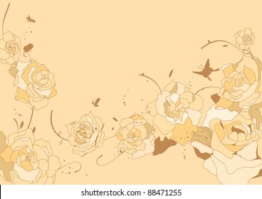 Elegant template with roses