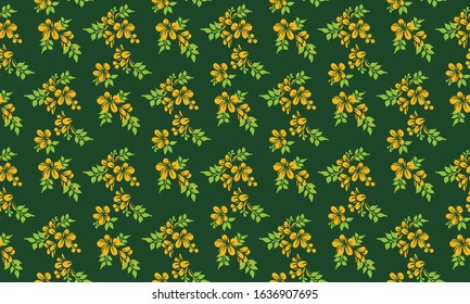 Elegant template for spring, with seamless leaf and flower pattern background design.