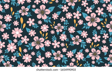 Elegant template for spring, with unique leaf and flower pattern background design.