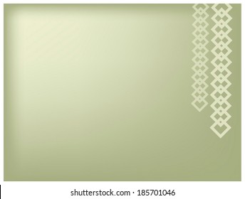 Elegant Template of Two Square Chain Hanging from A Top of Green Background with Copy Space for Text Decorated  