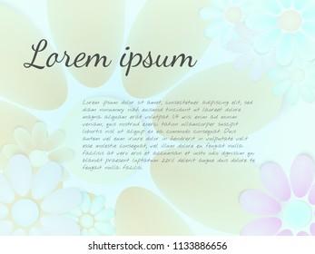 Elegant template vector banner with paper flowers and place for your text, image or corporate identity details. High quality illustration. Blank for posters flyers wedding or greeting cards