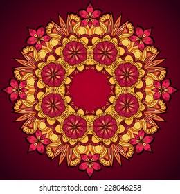 Elegant template vintage flowers lace ornament