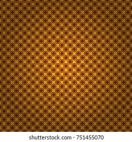 Elegant template for wallpaper, wrapping, textile, shawl, carpet. Vector seamless pattern with Mandalas in damask style. Yellow, red and orange filigree ornament.