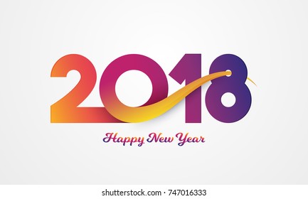 Elegant text 2018, New Year Celebration Concept.