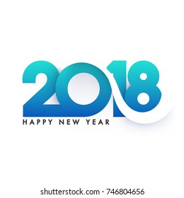 Texto elegante 2018 sobre fondo blanco.
