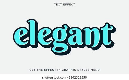 Elegant text effect template in 3d design. Text emblem for advertising, branding, business logo
