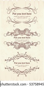 Elegant text frames. Vector