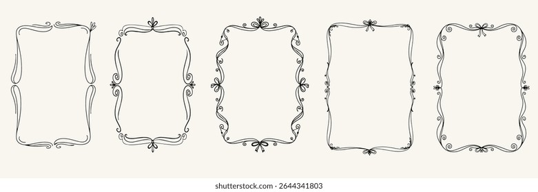 Marcos de texto elegantes. Antiguas Bordes decorativos para tipografía.