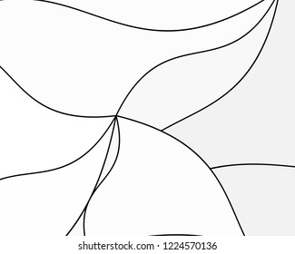Elegant texture with wavy lines, abstract geometric pattern. Black and white vector illustration of design element for creating modern art backgrounds, patterns. 