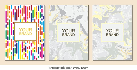 Elegant textured business card set, Marble background. Golden-white background and geometric energetic shapes, Design. Vector illustration.