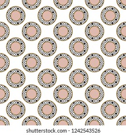 Elegant textured circle geometric vector pattern.