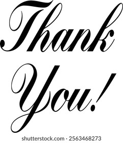Elegant Thank You Calligraphy vector