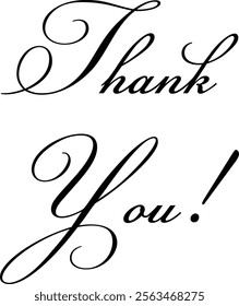 Elegant Thank You Calligraphy vector