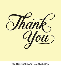 Elegant Thank You Calligraphy Vector Design.