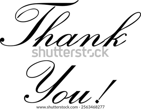 Elegant Thank You Calligraphy vector