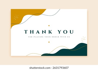 elegant thank you note template in modern style vector