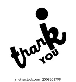 Elegant Thank You with Old Times Style in Black on white Background