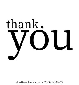 Elegant Thank You with Old Times Style in Black on white Background