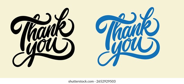 Elegant Thank You Typography Three Stylish Handwritten Designs for Cards, Prints More	
