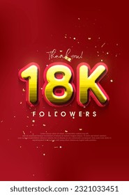 Elegant thanks for 18k followers, design for social media posts.