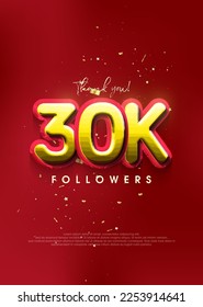 Elegant thanks for 30k followers, design for social media posts.