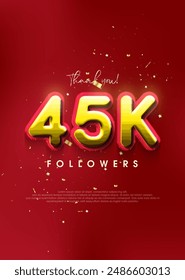 Elegant thanks for 45k followers, design for social media posts.