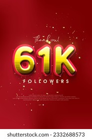 Elegant thanks for 61k followers, design for social media posts.