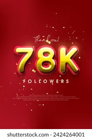 Elegant thanks for 78k followers, design for social media posts.