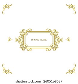 Elegant thin frames. Set of Decorative vintage borders set. Vector design. floral ornament.