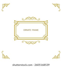 Elegant thin frames. Set of Decorative vintage borders set. Vector design. floral ornament.