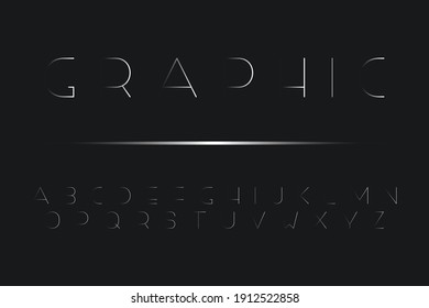 Elegant thin minimalistic font. Vector english alphabet. Futuristic latin letters