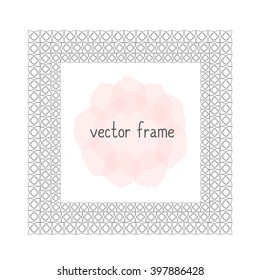 Elegant thin vector frame. Flower frame can be used for your design, save the date cards, invitations. Vector background for inscriptions and quotations