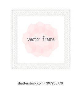 Elegant thin vector frame. Flower frame can be used for your design, save the date cards, invitations. Vector background for inscriptions and quotations
