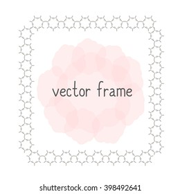 Elegant thin vector frame. Flower frame can be used for your design, save the date cards, invitations. Vector background for inscriptions and quotations