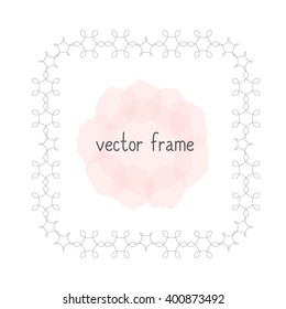 Elegant thin vector frame. Flower frame can be used for your design, save the date cards, invitations. Vector background for inscriptions and quotations