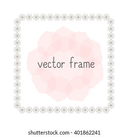 Elegant thin vector frame. Flower frame can be used for your design, save the date cards, invitations. Vector background for inscriptions and quotations