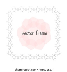 Elegant thin vector frame. Flower frame can be used for your design, save the date cards, invitations. Vector background for inscriptions and quotations