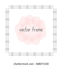 Elegant thin vector frame. Flower frame can be used for your design, save the date cards, invitations. Vector background for inscriptions and quotations