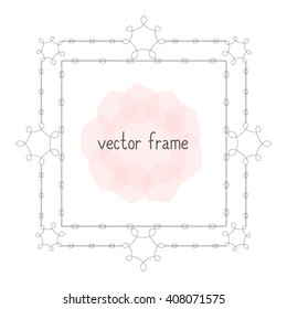 Elegant thin vector frame. Flower frame can be used for your design, save the date cards, invitations. Vector background for inscriptions and quotations