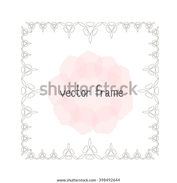 Elegant thin vector frame. Flower frame can be
used for your design, save the date cards, invitations. Vector
background for inscriptions and
quotations