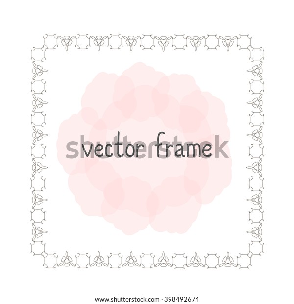Elegant thin vector frame. Flower frame can be\
used for your design, save the date cards, invitations. Vector\
background for inscriptions and\
quotations