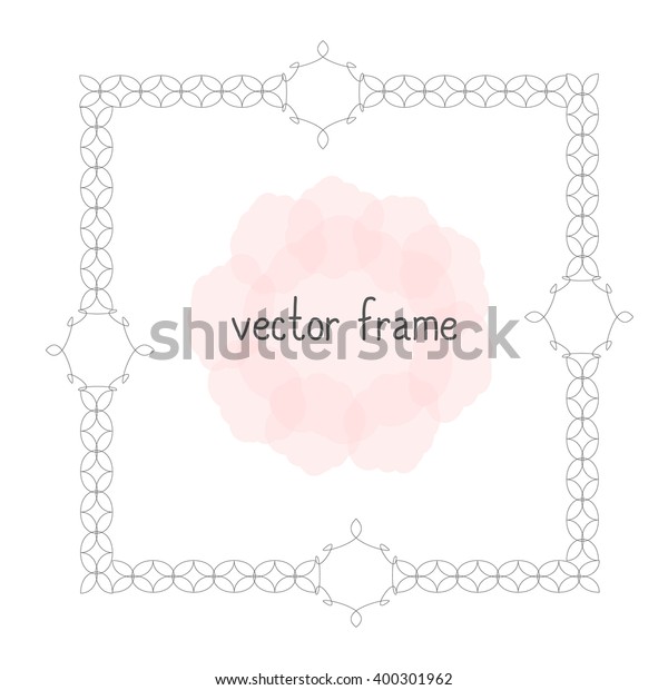 Elegant thin vector frame. Flower frame can be
used for your design, save the date cards, invitations. Vector
background for inscriptions and
quotations