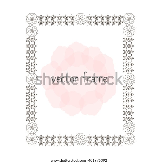 Elegant thin vector frame. Flower frame can be\
used for your design, save the date cards, invitations. Vector\
background for inscriptions and\
quotations