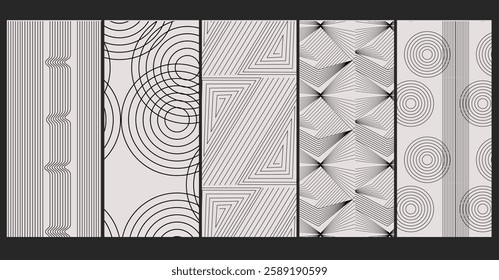 Elegant thin-line grid pattern bundle—perfect for minimalist branding, tech-inspired designs, and sleek packaging, and websites and social media 