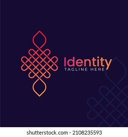 Diseño elegante del logotipo del nudo de rosca