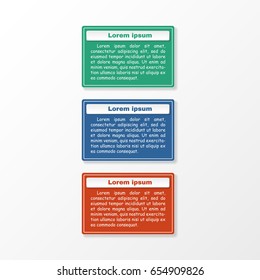 Elegant three infographic options. Data vector illustration. For workflow layout, diagram, business steps, banner, web design.