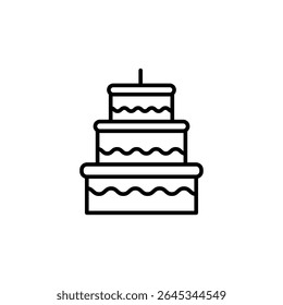 Elegant Three Tiered Cake Illustration For Celebrations On White