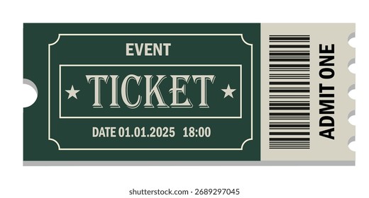 Elegant Ticket Mockup Template on Clean Background for Modern Branding Design