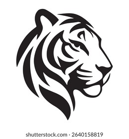 Elegant tiger face abstract silhouette