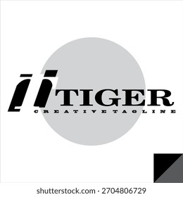 Elegant TIGER text vector, company logo design with strength.
